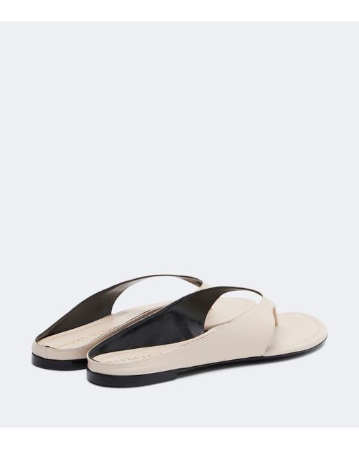 Herbert Levine White Sunkissed Leather Thong Sandals