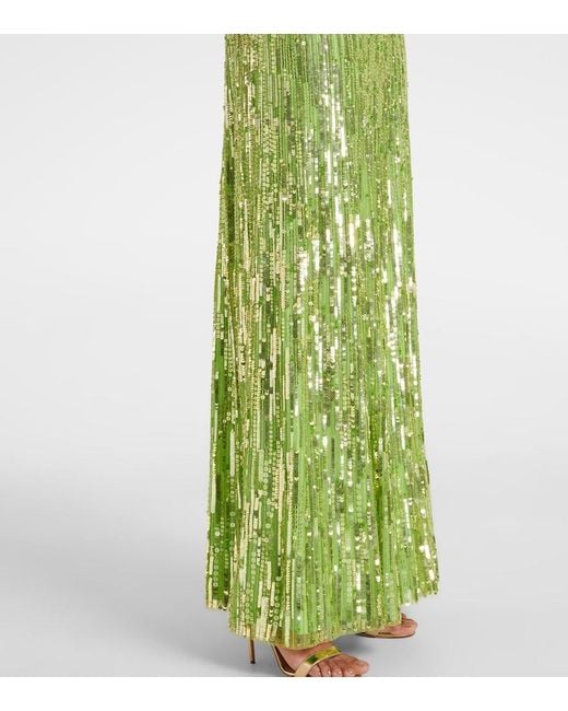 Jenny Packham Green Nymph Sequined Gown