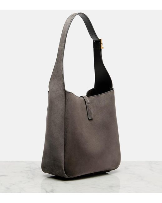 Saint Laurent Brown Le 5 A 7 Supple Small Suede Shoulder Bag