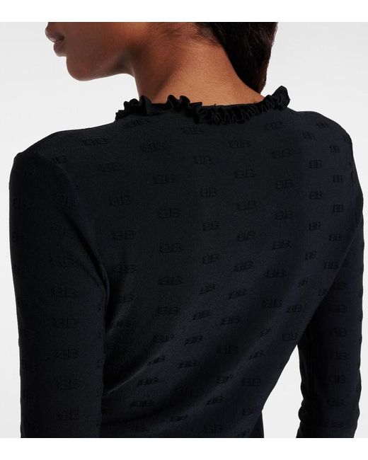Balenciaga Blue Ruffled Cardigan