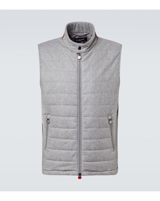 Kiton Weste Aus Kaschmirgemisch Mit Veloursleder in Gray für Herren