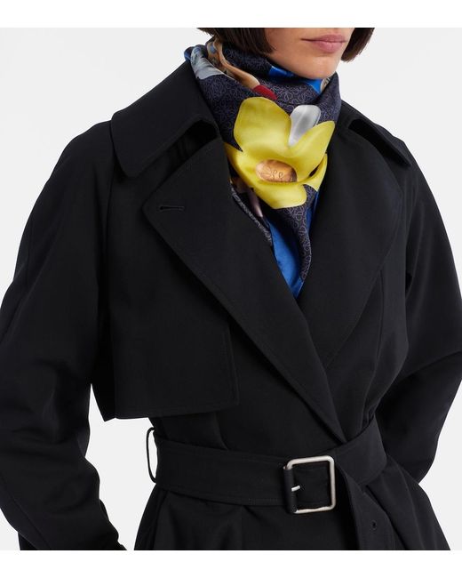 Loewe Blue Anagram Logo Silk Twill Scarf