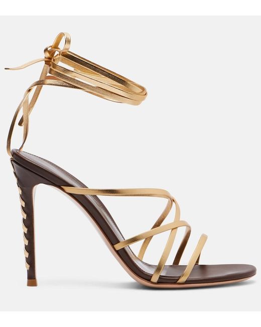 Gianvito Rossi Metallic Leather Sandals