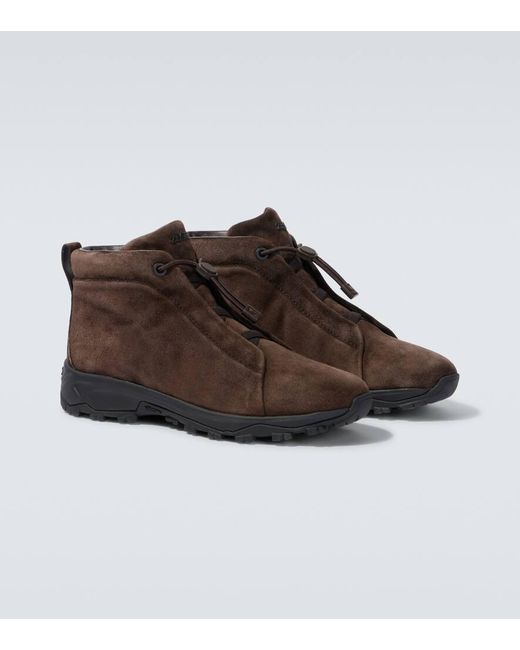 Sneakers Triple Stitch di Zegna in Brown da Uomo