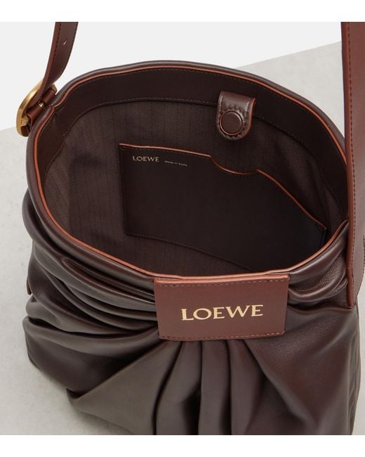 Loewe Brown Draped Leather Tote Bag