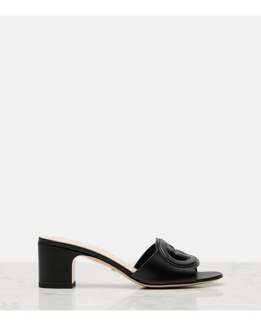 Gucci Black Slide Sandal With Interlocking G