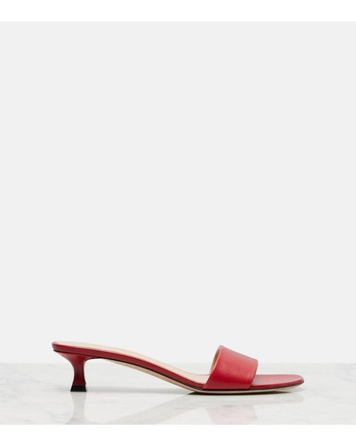 The Row Red Combo Leather Slides