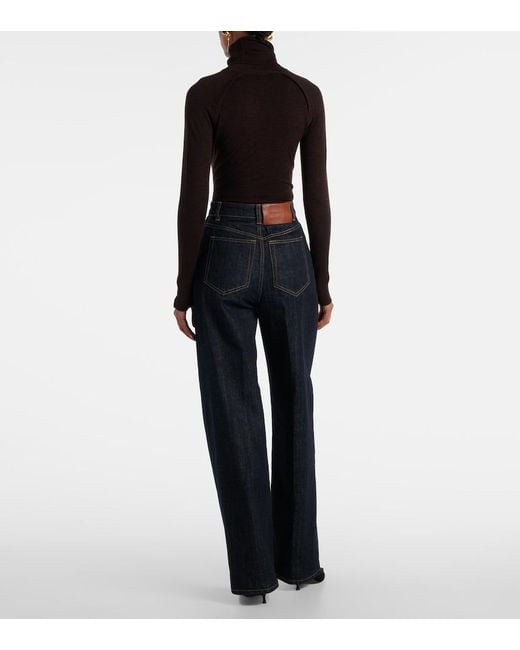 Victoria Beckham Blue High-Rise Straight Jeans
