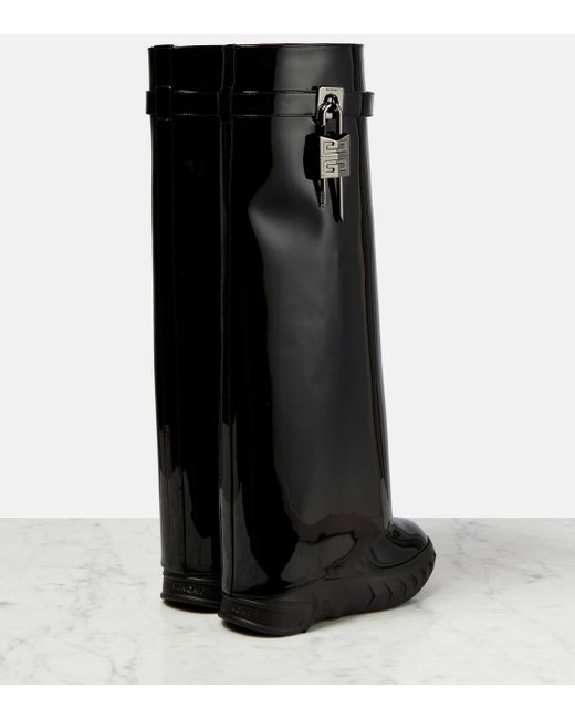 Givenchy Black Shark Lock Biker Boots