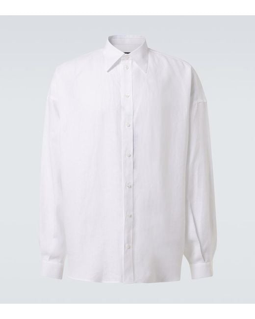 Dolce & Gabbana White Linen Shirt for men