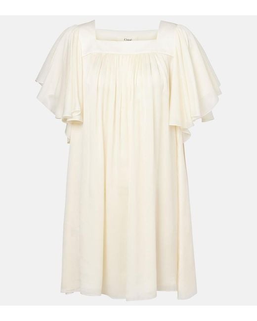 Chloé Natural Ro33 Silk Minidress