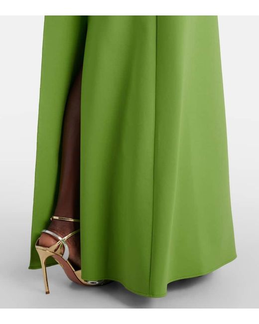 Vestido De Fiesta En Mezcla De Lana Adornado Oscar de la Renta de color Green