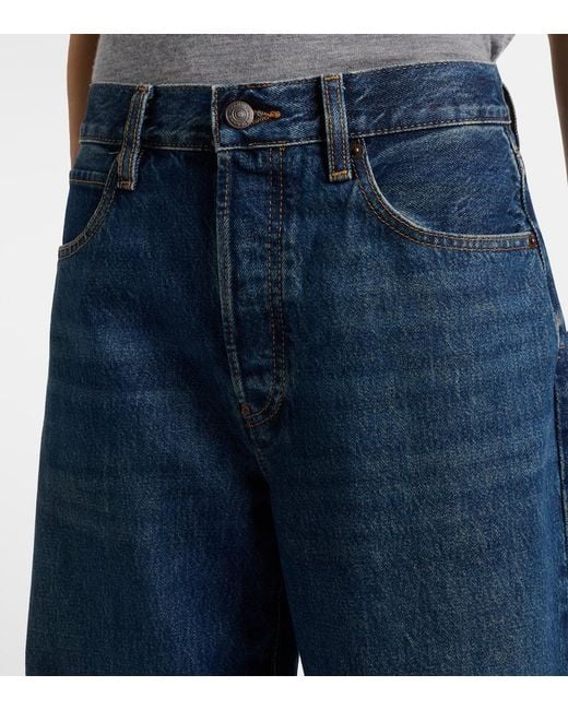 FRAME Blue Loose Low-Rise Wide-Leg Jeans