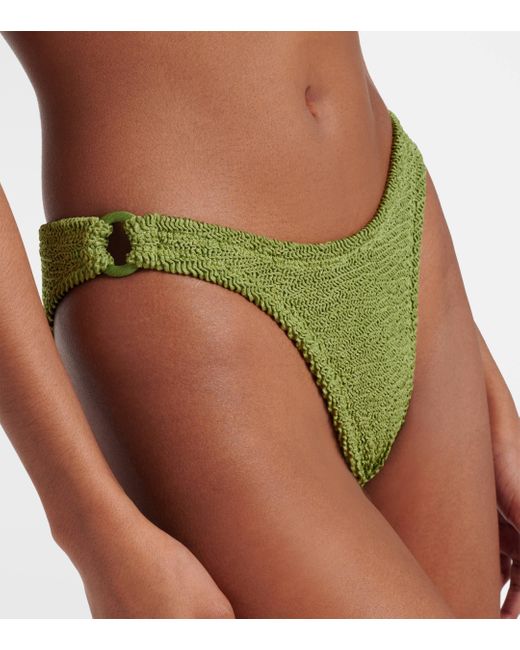 Hunza G Green Gloria Ring-detail Strapless Bikini