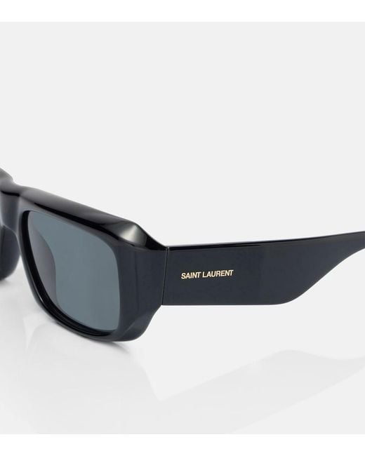 Saint Laurent Blue Sl Logo Rectangular Sunglasses