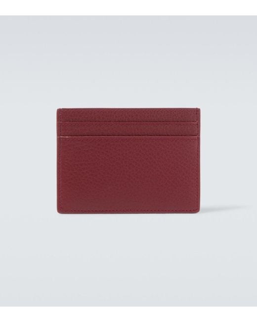 Saint Laurent Red Tiny Cassandre Leather Card Holder for men