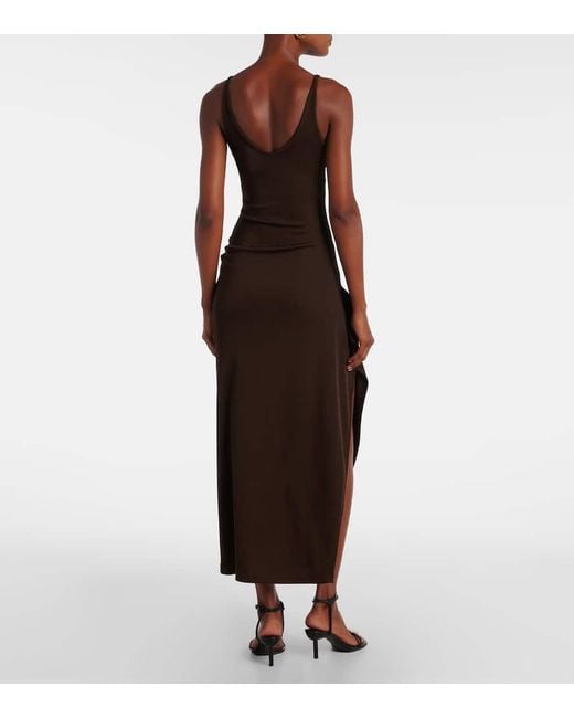 Christopher Esber Purple Cascade Embellished Midi Dress