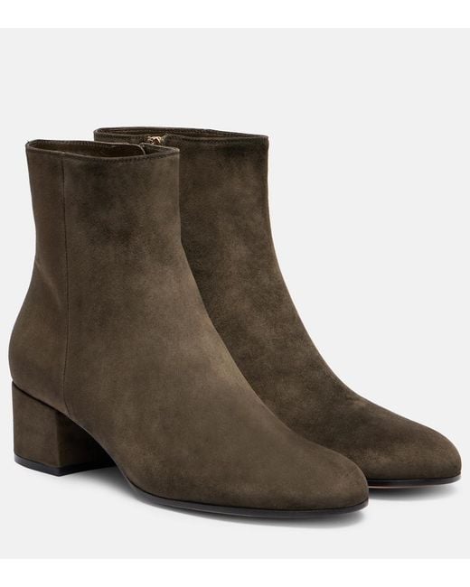 Gianvito Rossi Green Joelle 45 Suede Ankle Boots