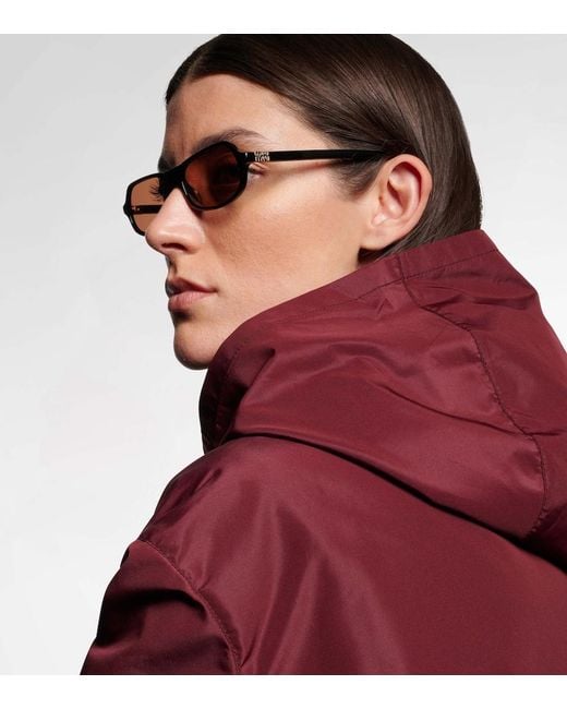 Miu Miu Brown Logo Rectangular Sunglasses