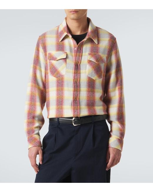 God's True Cashmere Pink Rose Blume Cashmere Shirt With Sunstone for men