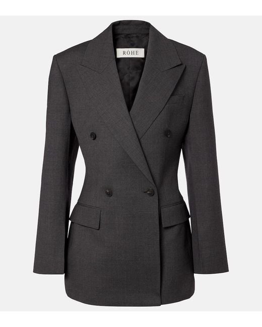 Rohe Black Blazer Hourglass Aus Wolle