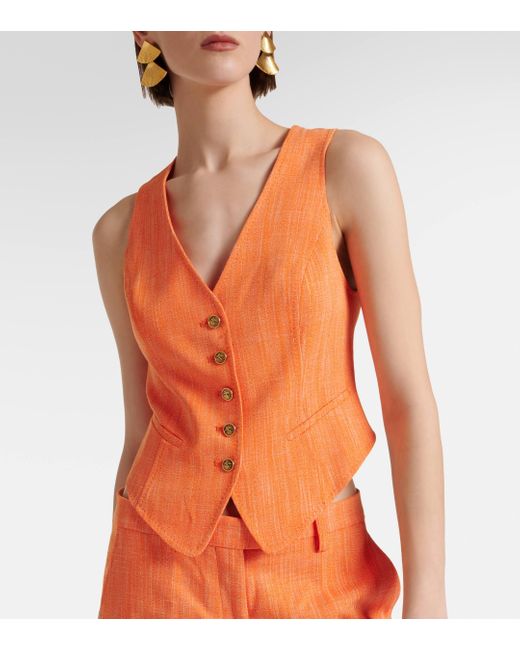 Etro Orange Single-breasted Vest