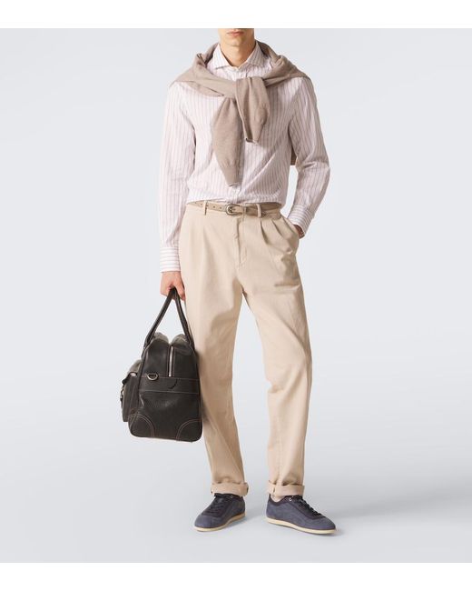 Brunello Cucinelli Blue Leather Sneakers for men