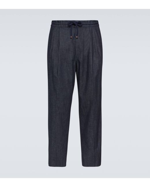 Pantalon chino en jean Brunello Cucinelli pour homme en coloris Blue