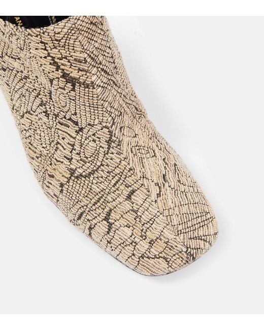 Dries Van Noten Natural Jacquard Wedge Mules