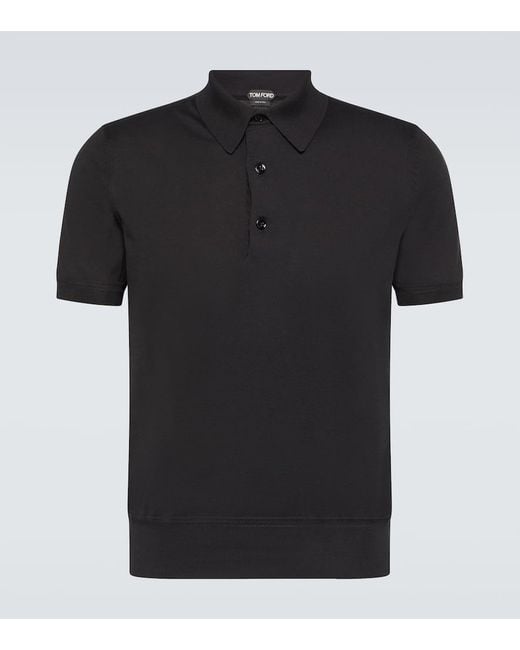 Tom Ford Black Cotton Polo Shirt for men