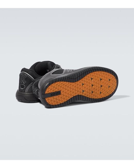 KENZO Black Pxt Leather Sneakers for men