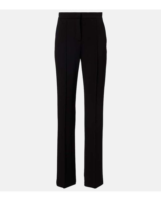 Max Mara Black Gerade High-Rise-Hose Dinda Aus Jersey
