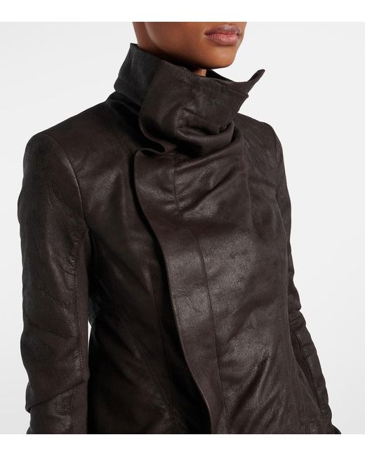 Rick Owens Black Naska Leather Biker Jacket