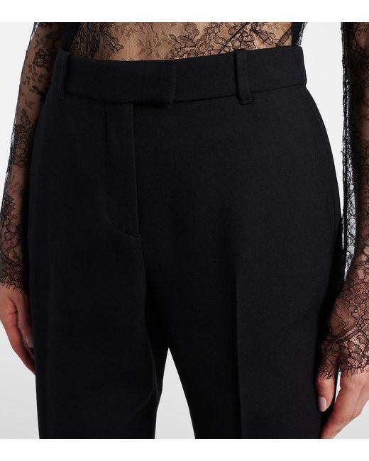 Alexander McQueen Blue Gerade Hose Aus Einem Wollgemisch