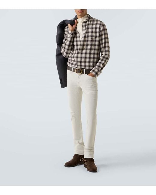 Tom Ford Natural Cotton Corduroy Slim Pants for men