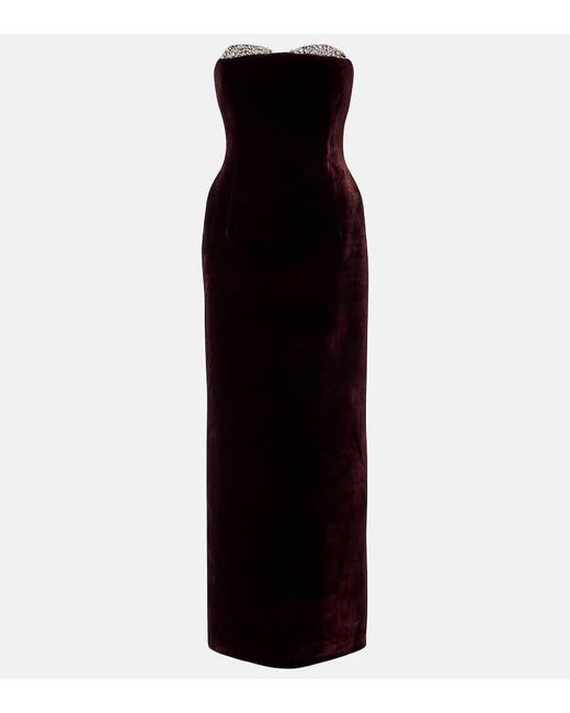 The New Arrivals Ilkyaz Ozel Black Robe Noelie Aus Samt Mit Kristallen