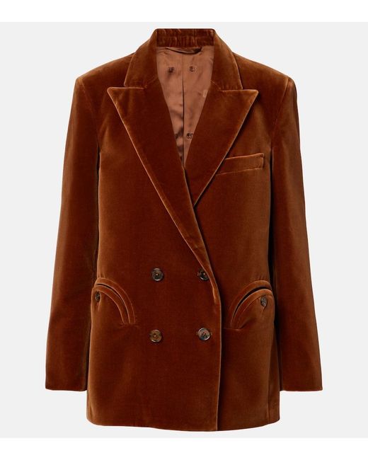 Blazé Milano Brown Everynight Cotton Velvet Blazer