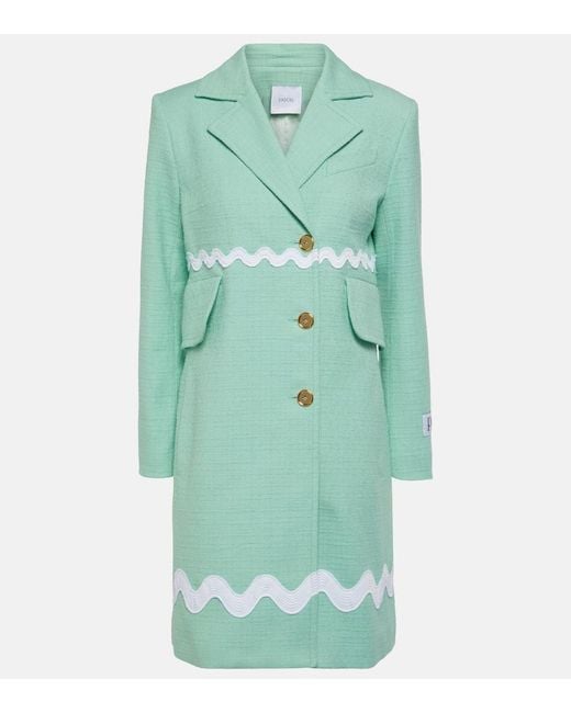 Abrigo de tweed de algodon Patou de color Green