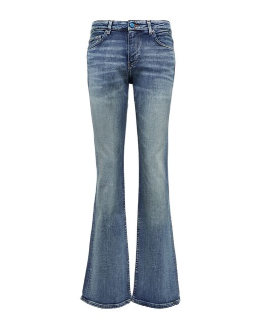 Ganni Iry Low-rise Bootcut Jeans in Blue | Lyst