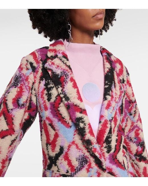 Isabel Marant Purple Intarsia Wool-Blend Jacket