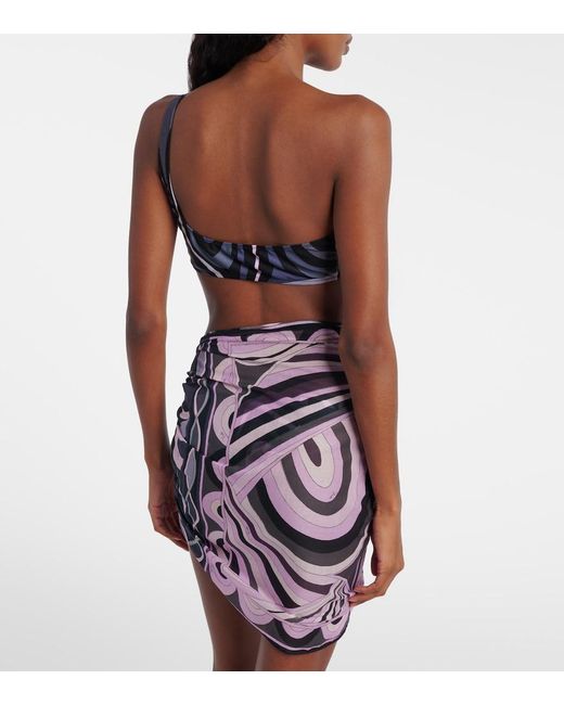 Emilio Pucci Black Iride Semi-Sheer Cotton Beach Cover-Up