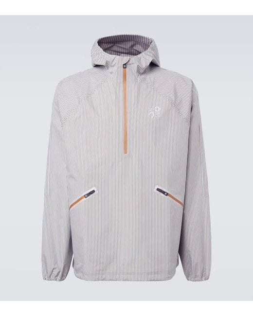 Loewe Gray X On Storm Striped Shell Anorak for men