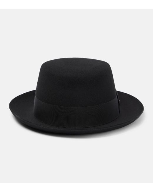 Saint Laurent Black Wool Felted Hat