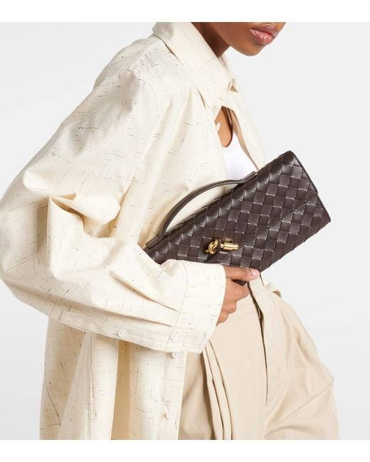 Bottega Veneta Black Pouch With "Andiamo Clutch" Handle