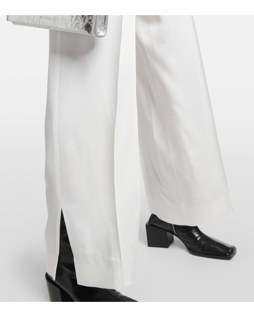 Pantalon droit en satin Jil Sander en coloris White