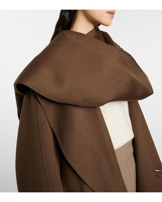 Rohe Brown Scarf-Detail Wool Coat