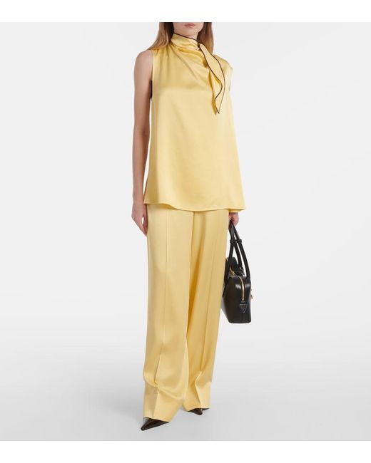 Stella McCartney Yellow Tie-Neck Top