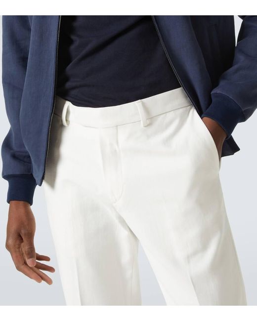 Thom Sweeney White Straight Chinos for men