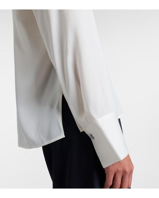 Vince White Silk-Blend Blouse