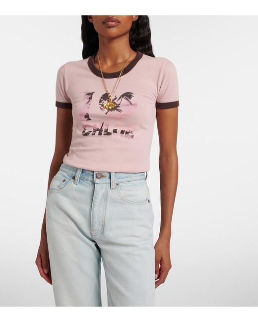 Chloé Pink Printed Cotton T-Shirt